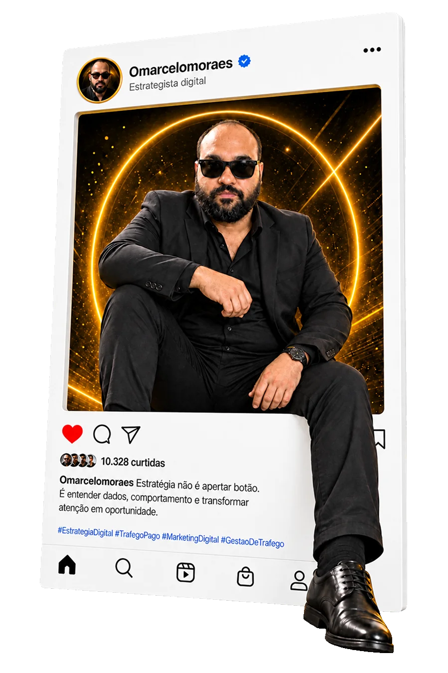 Marcelo Moraes em post de Instagram estilizado